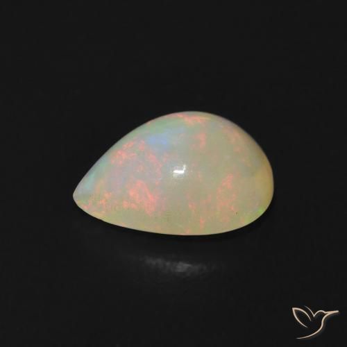 Opale Multicolore naturelle En forme de poire, 1.02 ct, Transparent