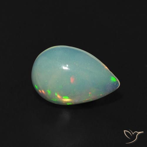 Opale Multicolore naturelle En forme de poire, 0.76 ct, Transparent