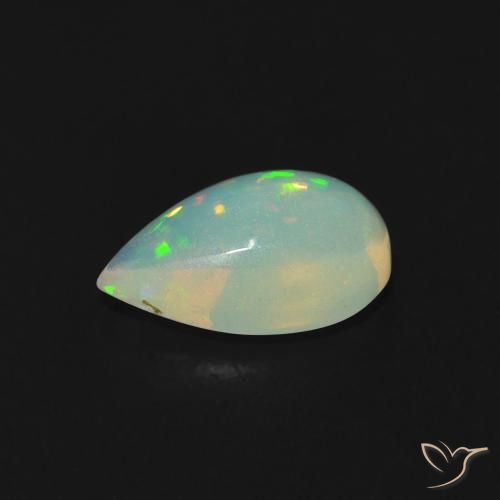 Opale Multicolore naturelle En forme de poire, 0.76 ct, Transparent