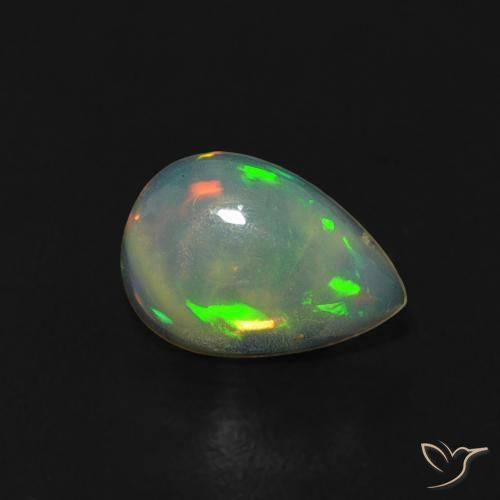 0.40ct Naturel Multicolore Opale, En forme de poire, Transparent