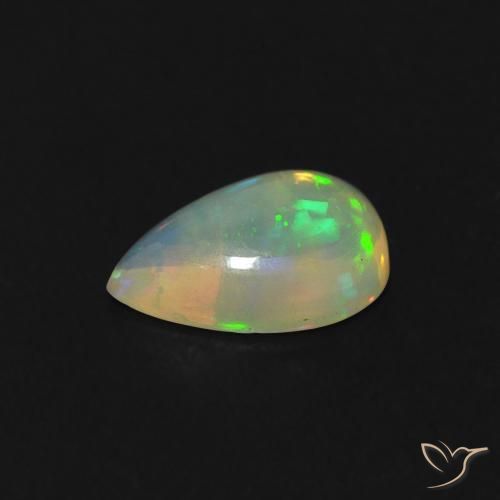 Opale Multicolore naturelle En forme de poire, 0.40 ct, Transparent