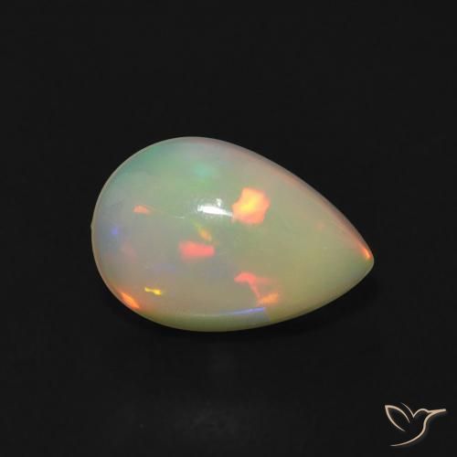 0.81ct Naturel Multicolore Opale, En forme de poire, Transparent