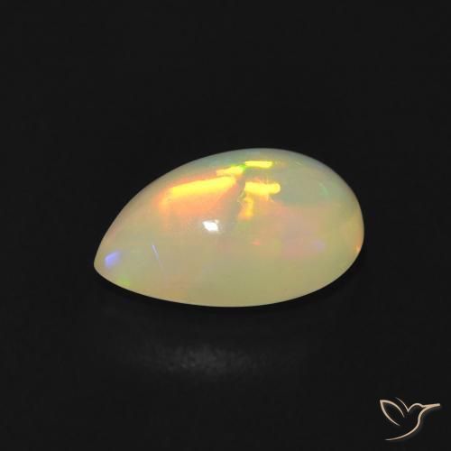 Opale Multicolore naturelle En forme de poire, 0.81 ct, Transparent