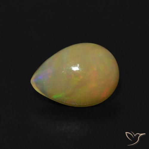0.39ct Naturel Multicolore Opale, En forme de poire, Transparent