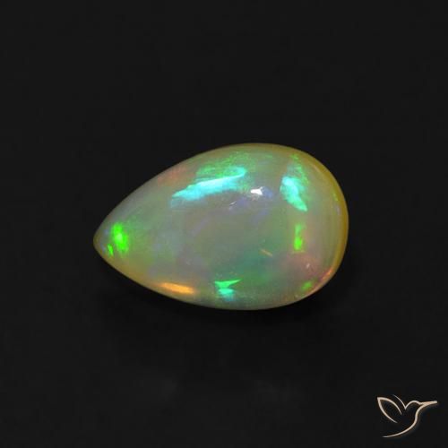 0.62ct Naturel Multicolore Opale, En forme de poire, Transparent