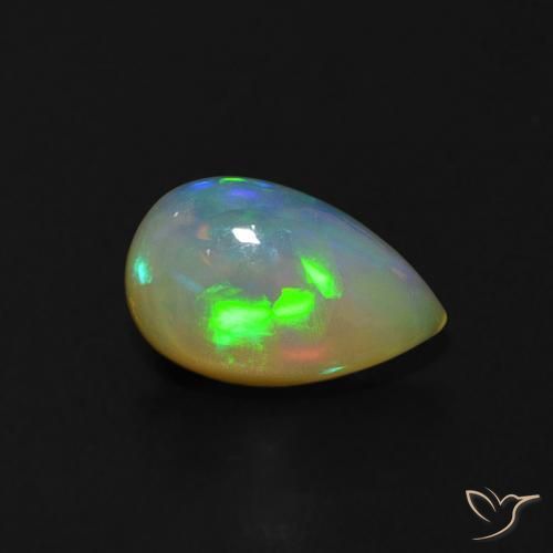 Opale Multicolore naturelle En forme de poire, 0.62 ct, Transparent