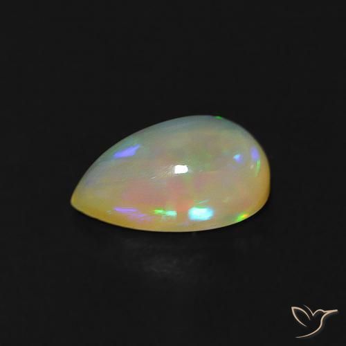 Opale Multicolore naturelle En forme de poire, 0.62 ct, Transparent