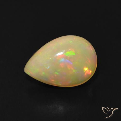 1.38ct Naturel Multicolore Opale, En forme de poire, Transparent