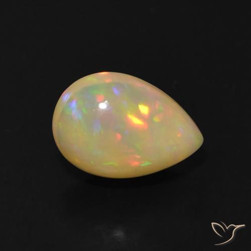 Opale Multicolore naturelle En forme de poire, 1.38 ct, Transparent