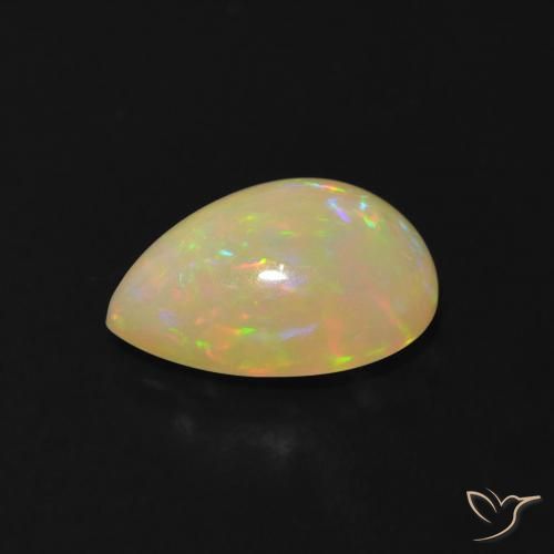 Opale Multicolore naturelle En forme de poire, 1.38 ct, Transparent