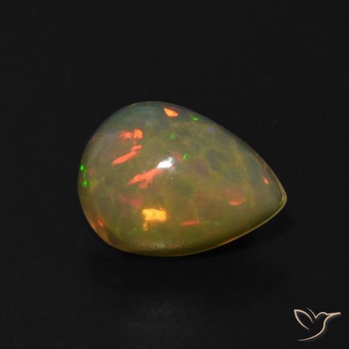 Opale Multicolore naturelle En forme de poire, 0.62 ct, Transparent