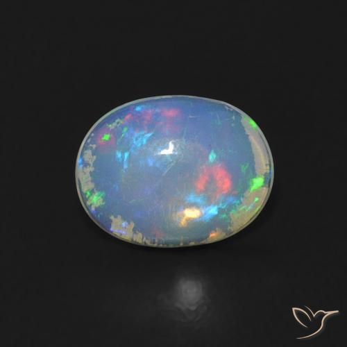 Opale Multicolore naturelle ovale, 0.55 ct, Transparent