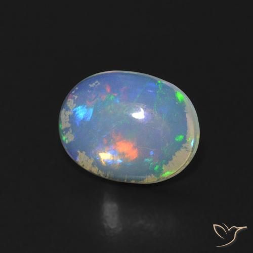 Opale Multicolore naturelle ovale, 0.55 ct, Transparent