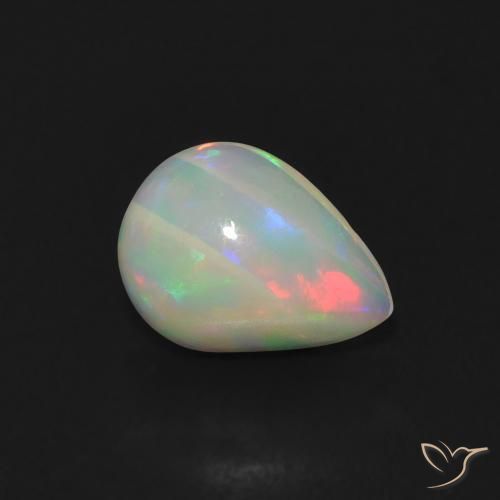 Opale Multicolore naturelle En forme de poire, 0.77 ct, Transparent