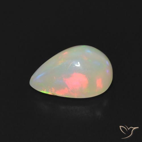 Opale Multicolore naturelle En forme de poire, 0.77 ct, Transparent