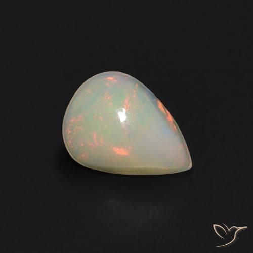 0.36ct Naturel Multicolore Opale, En forme de poire, Transparent