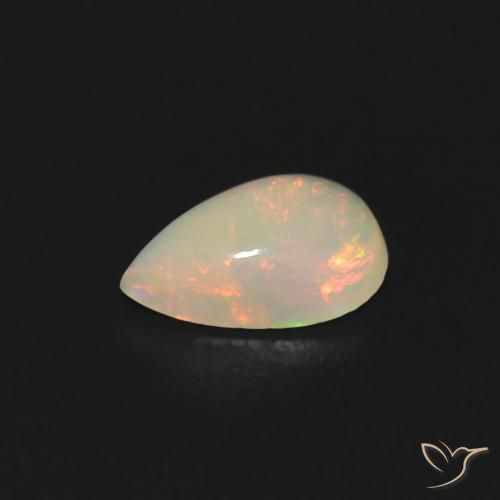 Opale Multicolore naturelle En forme de poire, 0.36 ct, Transparent