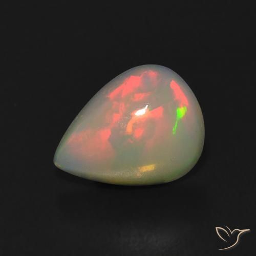 Opale Multicolore naturelle En forme de poire, 0.91 ct, Transparent