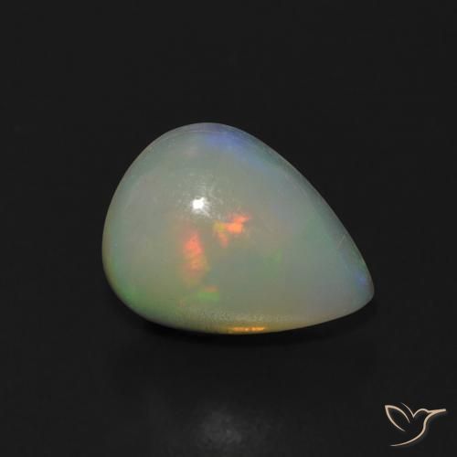 Opale Multicolore naturelle En forme de poire, 0.91 ct, Transparent