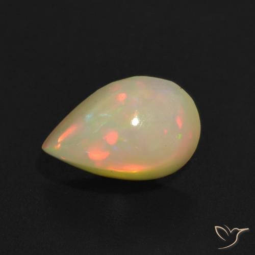 Opale Multicolore naturelle En forme de poire, 1.36 ct, Transparent