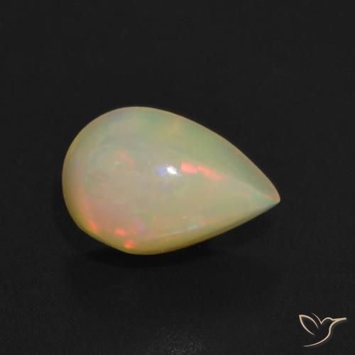 Opale Multicolore naturelle En forme de poire, 1.36 ct, Transparent