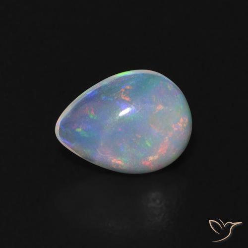 0.50ct Naturel Multicolore Opale, En forme de poire, Transparent