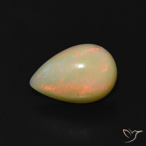 0.74ct Naturel Multicolore Opale, En forme de poire, Transparent