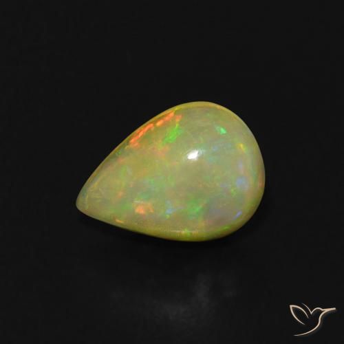 Opale Multicolore naturelle En forme de poire, 0.66 ct, Transparent