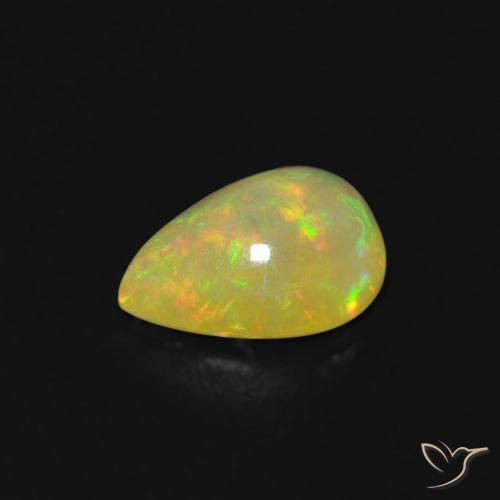 Opale Multicolore naturelle En forme de poire, 0.66 ct, Transparent