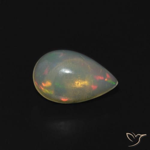 Opale Multicolore naturelle En forme de poire, 0.52 ct, Transparent