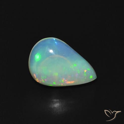 Opale Multicolore naturelle En forme de poire, 0.87 ct, Transparent