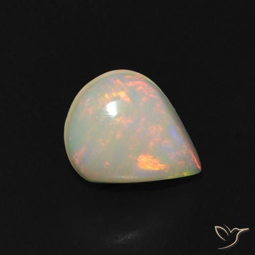0.67ct Naturel Multicolore Opale, En forme de poire, Transparent