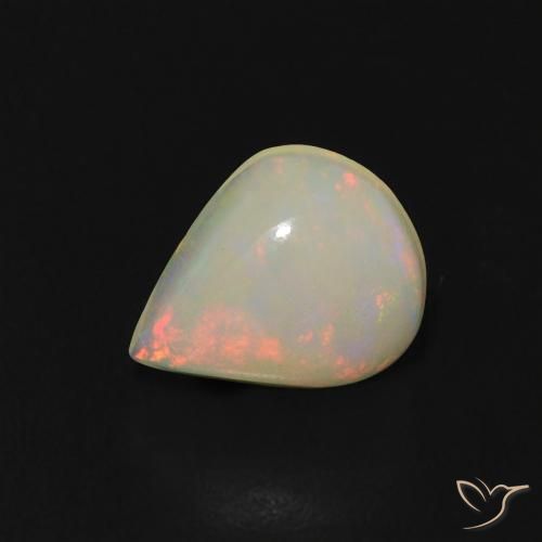 Opale Multicolore naturelle En forme de poire, 0.67 ct, Transparent