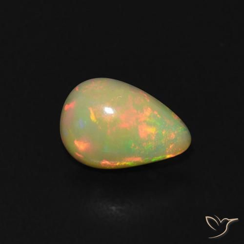 Opale Multicolore naturelle En forme de poire, 0.36 ct, Transparent