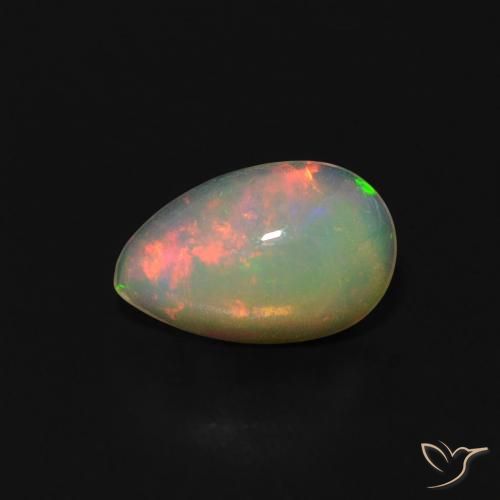 0.57ct Naturel Multicolore Opale, En forme de poire, Transparent
