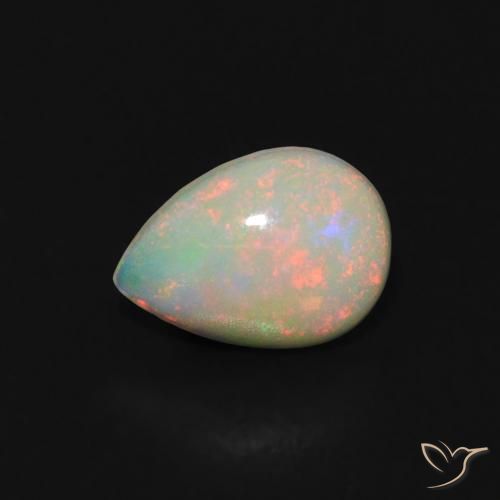 Opale Multicolore naturelle En forme de poire, 0.45 ct, Transparent