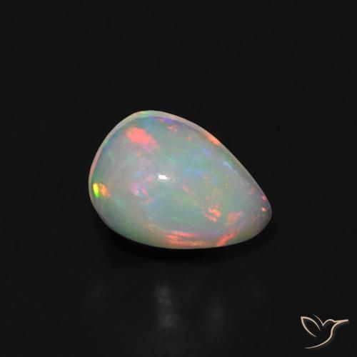Opale Multicolore naturelle En forme de poire, 0.29 ct, Transparent