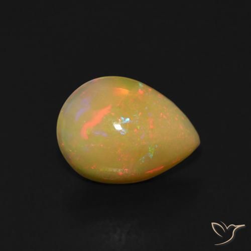 Opale Multicolore naturelle En forme de poire, 0.68 ct, Transparent