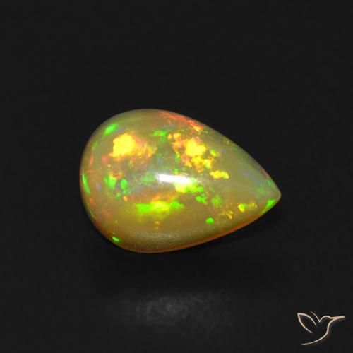 Opale Multicolore naturelle En forme de poire, 0.42 ct, Transparent