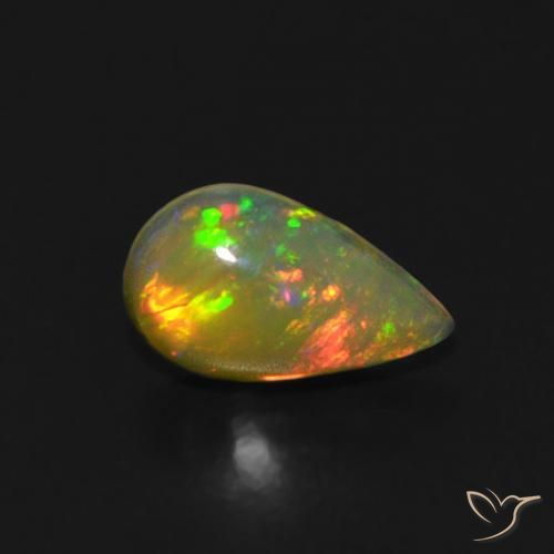 0.40ct Naturel Multicolore Opale, En forme de poire, Transparent, Photo A