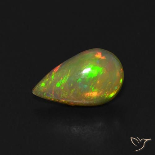 Opale Multicolore naturelle En forme de poire, 0.40 ct, Transparent