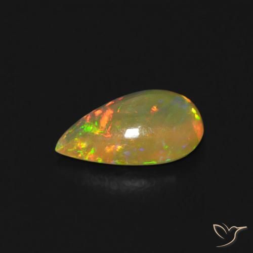 Opale Multicolore naturelle En forme de poire, 0.40 ct, Transparent