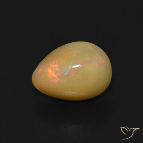 0.48ct Naturel Multicolore Opale, En forme de poire, Transparent