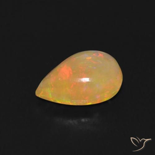 Opale Multicolore naturelle En forme de poire, 0.50 ct, Transparent