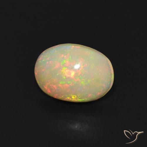 Opale Multicolore naturelle ovale, 0.44 ct, Transparent