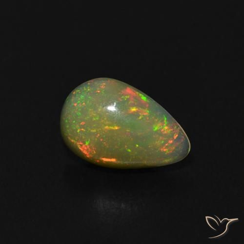 Opale Multicolore naturelle En forme de poire, 0.46 ct, Transparent