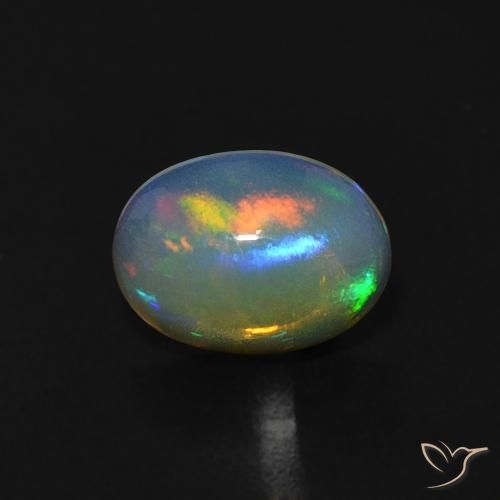 0.72ct Naturel Blanc bleuâtre Opale, ovale, Transparent, Photo A