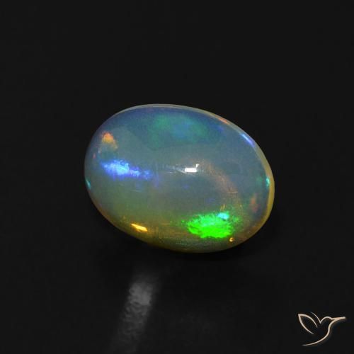 Opale Blanc bleuâtre naturelle ovale, 0.72 ct, Transparent