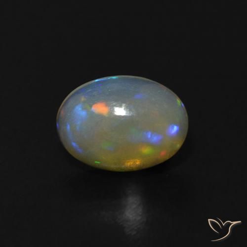 0.52ct Naturel Blanc bleuâtre Opale, ovale, Transparent