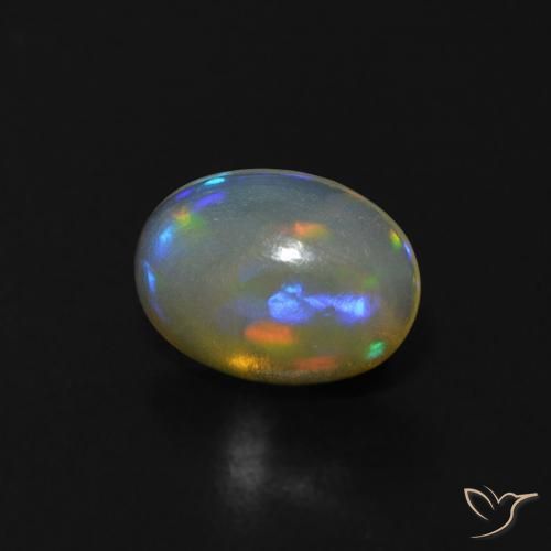 Opale Blanc bleuâtre naturelle ovale, 0.52 ct, Transparent
